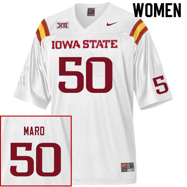 Iowa State Cyclones Women's #50 Tyler Maro Nike NCAA Authentic White College Stitched Football Jersey NI42Q83DV